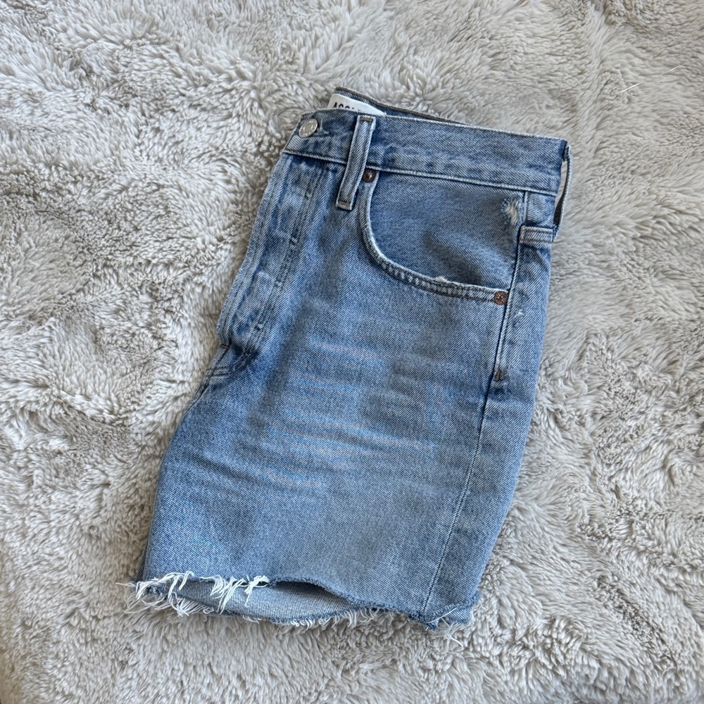 AGOLDE Light Blue Denim Jean Shorts